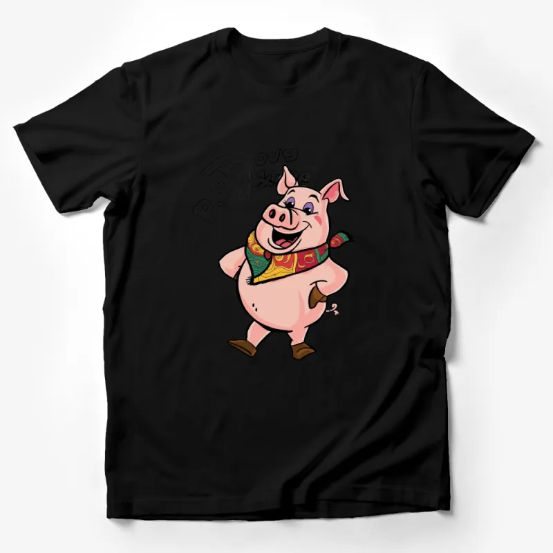 Funny Pig Cartoon T-Shirt, Cute Pork Tee, Animal Lover Graphic Shirt, Casual Fun Farm Animal Top, Unisex Clothing Gift Male T-Shirt