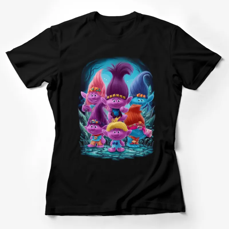 Kids Colorful Trolls T-Shirt, Animated Movie Characters Tee, Fun Children Cartoon Shirt, Unisex Youth Graphic Top, Cute Kids Apparel Female T-Shirt