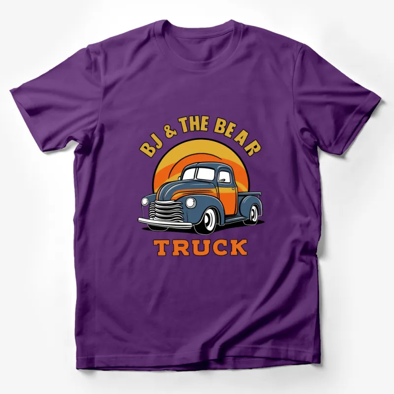 Vintage BJ and The Bear Truck T-Shirt, Classic Truck Sunset Graphic Tee, Retro Trucker Shirt, Collector's Item Male T-Shirt