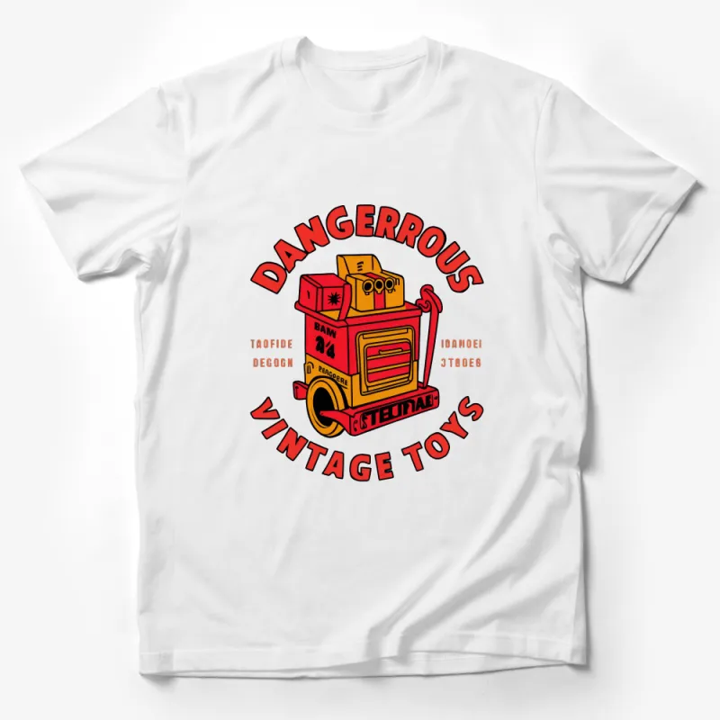 Vintage Toy Robot T-Shirt, Retro Dangerous Toys Graphic Tee, Unique Nostalgic Gift Idea Male T-Shirt