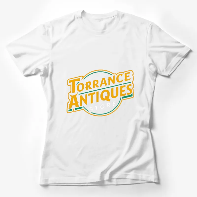 Vintage Torrance Antiques Store Emblem T-Shirt, Retro Styled Clothing for Collectors Female T-Shirt