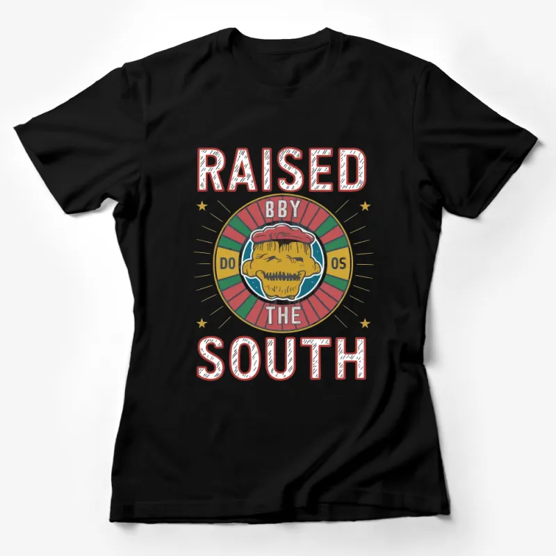 Raised by the South Vintage Style T-Shirt, Retro Southern Pride Tee, Unisex Casual Graphic Shirt Female T-Shirt