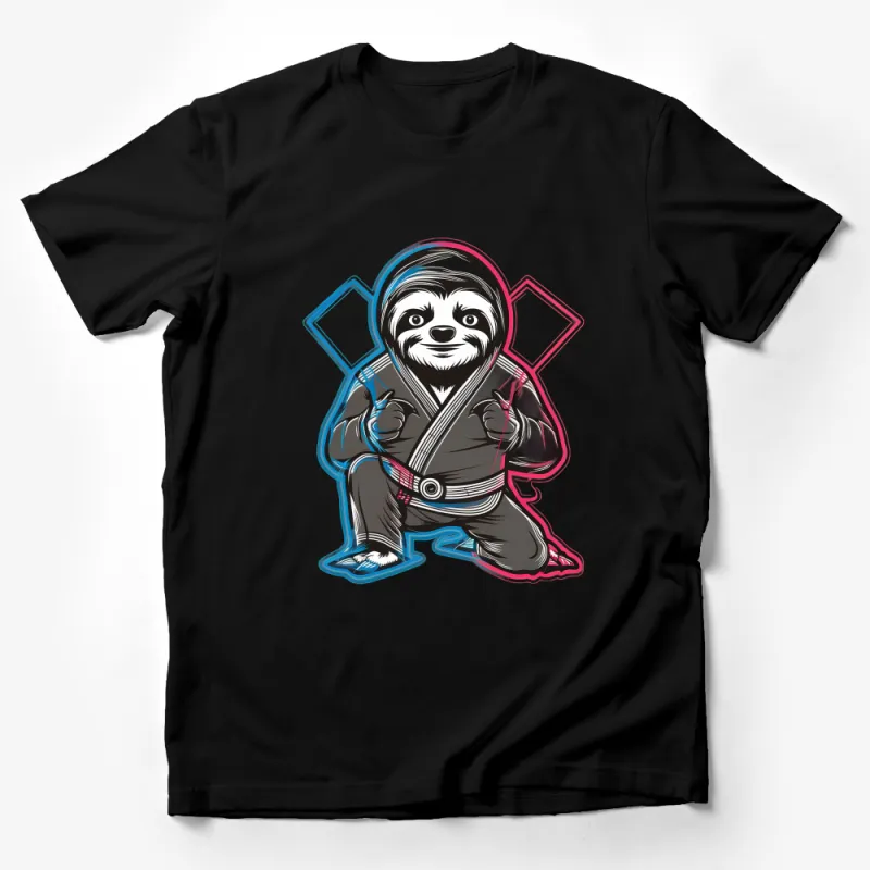 Cool Ninja Sloth Cartoon Graphic Tee for Teens Adults Unisex T-Shirt Male T-Shirt