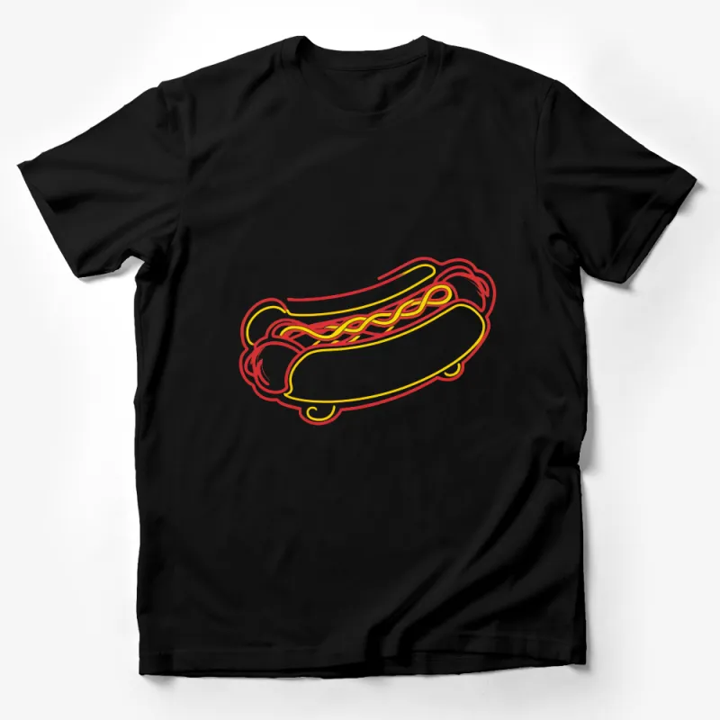 Unisex Hot Dog T-Shirt, Colorful Fast Food Graphic Tee, Casual Streetwear, Foodie Gift Idea, Summer Festival Apparel Male T-Shirt