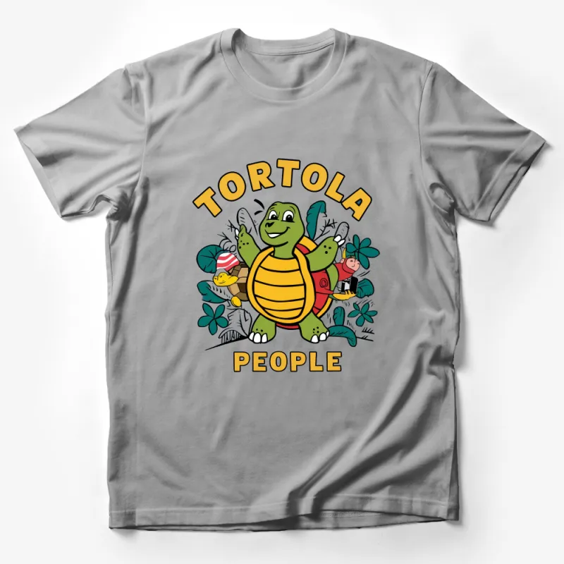 Tortola People Cute Turtle and Friends Tropical Island T-Shirt Design Male T-Shirt