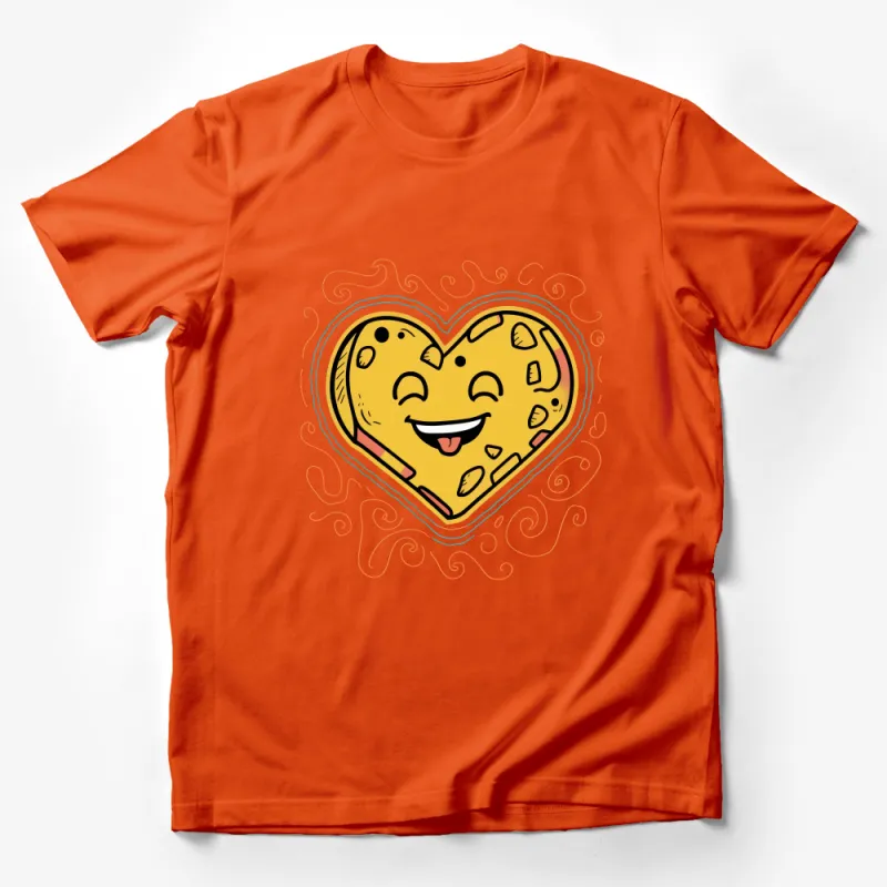 Happy Cookie Heart T-Shirt, Cute Foodie Tee, Graphic Tee for Snack Lovers, Unique Casual Shirts, Unisex Comfort Wear Male T-Shirt