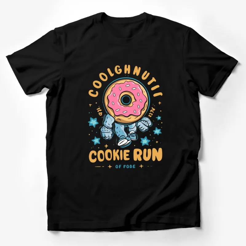 Funny Donut Graphic T-Shirt, Cool Doughnut Character Tee, Cookie Run Foodie Shirt, Casual Wear Male T-Shirt