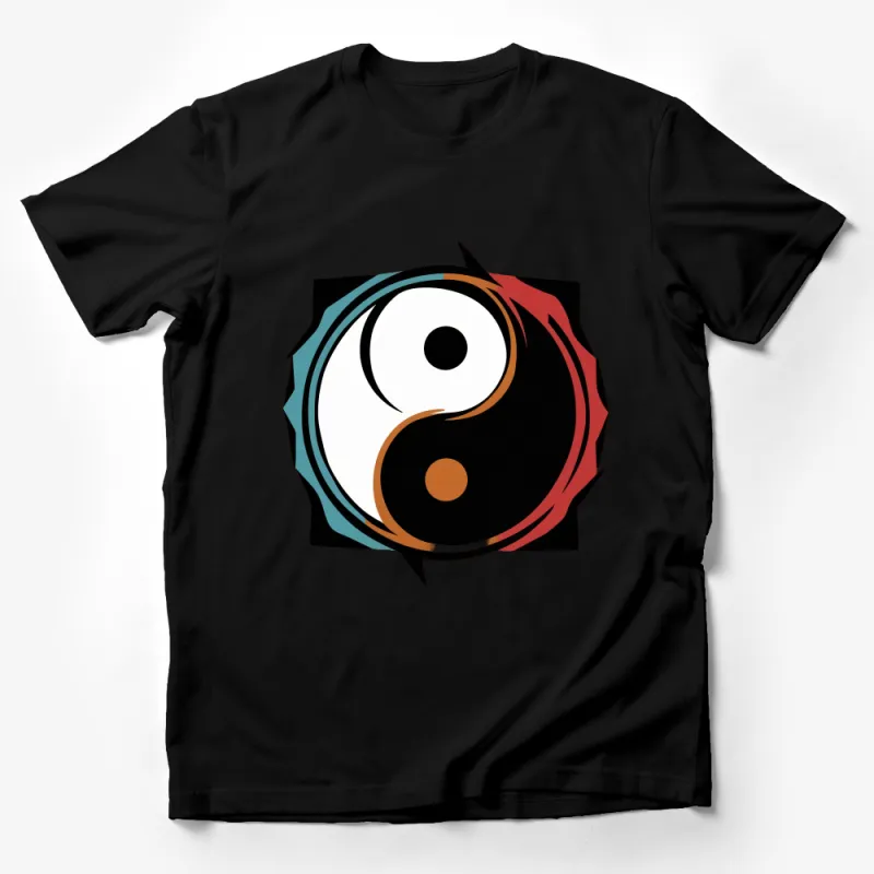 Unique Yin Yang Graphic T-Shirt, Spiritual Balance Tee, Tai Chi Symbol Shirt, Artistic Zen Top, Unisex Casual Wear, Gift Idea Male T-Shirt