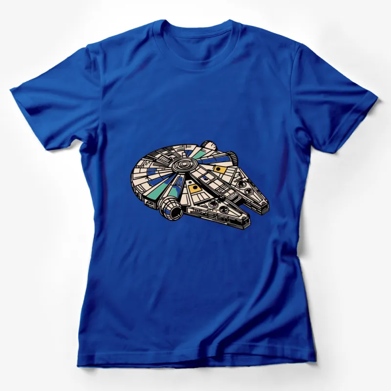 Sci-Fi Spaceship Graphic Tee - Vintage Style Unisex T-Shirt, Retro Spacecraft Design, Casual Geeky Apparel, Gift for Sci-Fi Fans Female T-Shirt