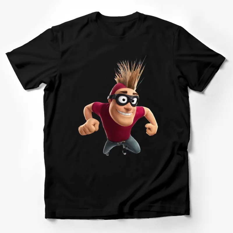 Animated Character Red T-Shirt, Funny Cartoon Graphic Tee, Casual Unisex Clothing, Soft Cotton Shirt, Unique Gift Idea Male T-Shirt