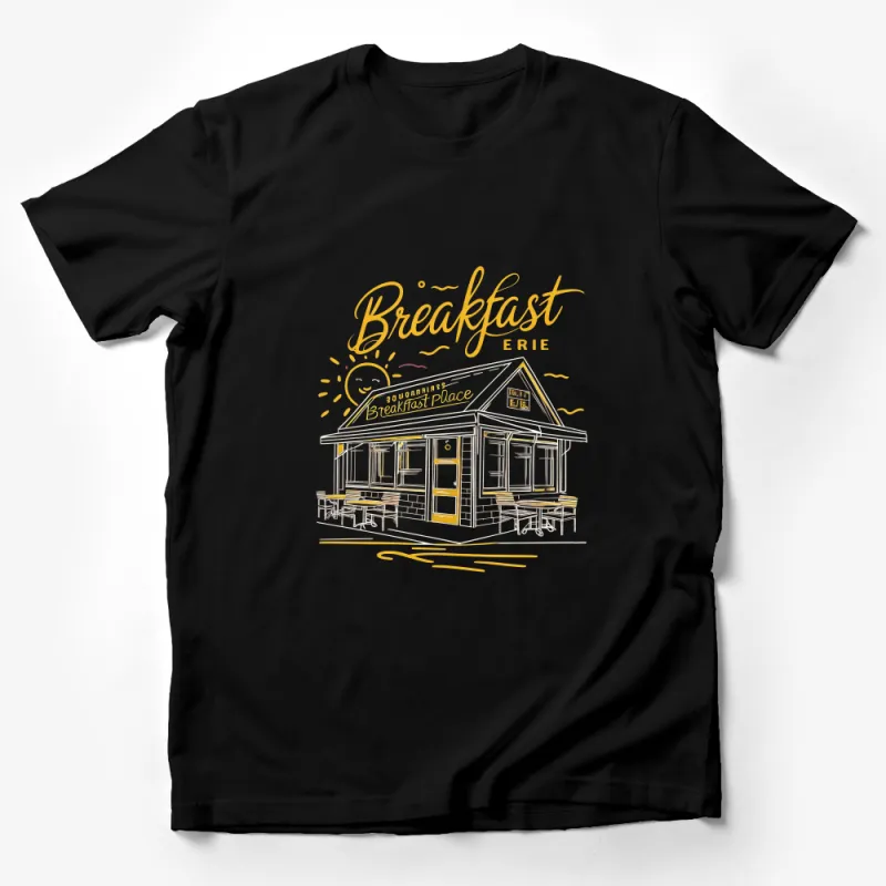 Breakfast Themed T-Shirt with Sunny Diner Illustration - Perfect for Foodies and Morning People Male T-Shirt