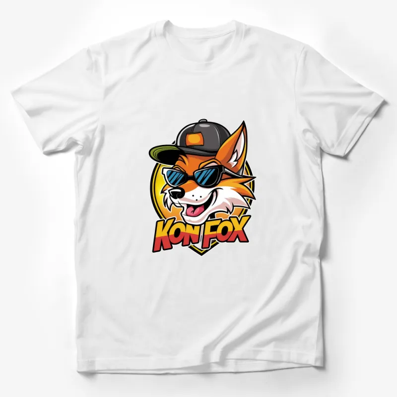 Hip Fox with Sunglasses and Cap Graphic Tee, Cool Urban Fox Streetwear T-Shirt Design for Trendy Look Male T-Shirt