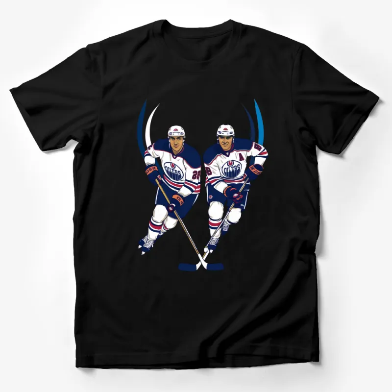 Hockey Player Graphic Tee, Ice Hockey Team Shirt, Casual Sports Apparel, Unisex T-Shirt for Fans Male T-Shirt