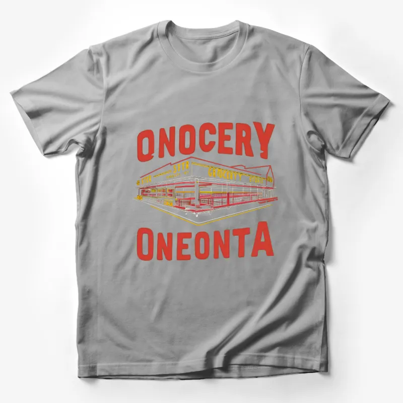 Vintage Grocery Store T-Shirt, Retro Oneonta Market Graphic Tee, Unisex Cotton Shirt, Casual Streetwear, Unique Gift Idea Male T-Shirt