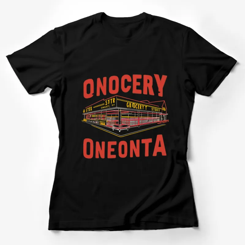 Vintage Grocery Store T-Shirt, Retro Oneonta Market Graphic Tee, Unisex Cotton Shirt, Casual Streetwear, Unique Gift Idea Female T-Shirt