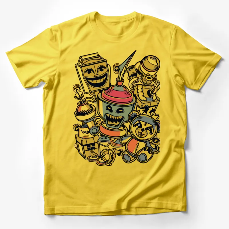 Graffiti Style Urban Art Monsters T-Shirt, Colorful Cartoon Characters, Streetwear Tee, Hip Hop Fashion, Unisex Graphic Shirt Male T-Shirt