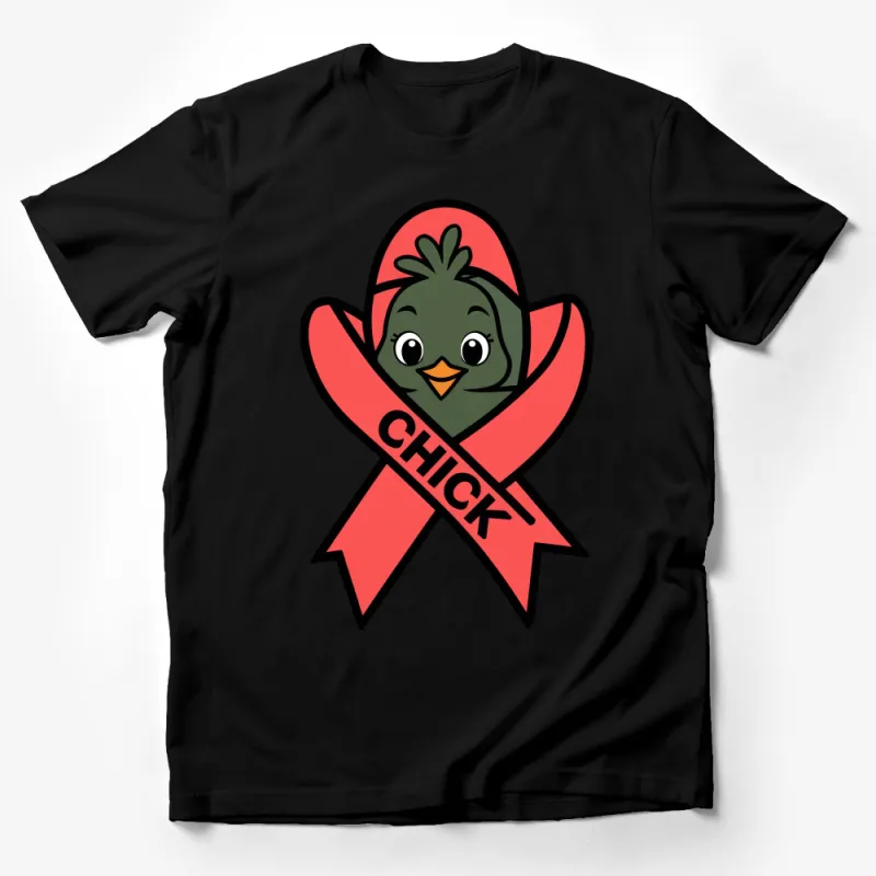 Cute Chick Awareness Ribbon Graphic T-Shirt, Unisex Adult Casual Comfort Tee, Gift for Bird Lovers, Animal Advocacy Shirt Male T-Shirt