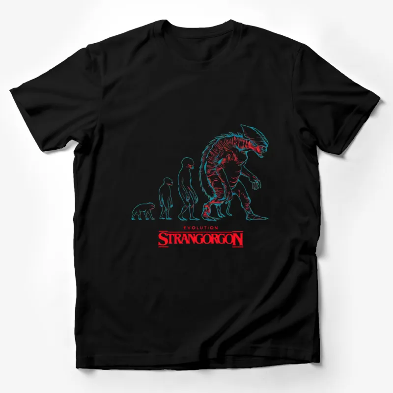 Unique Strangorgon Evolution Graphic Tee, Cool Monster Progression, Sci-Fi Fan T-Shirt, Unisex Fit Male T-Shirt