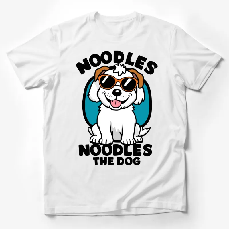 Noodles The Dog Cartoon Graphic T-Shirt for Dog Lovers, Cool Pup with Sunglasses Male T-Shirt