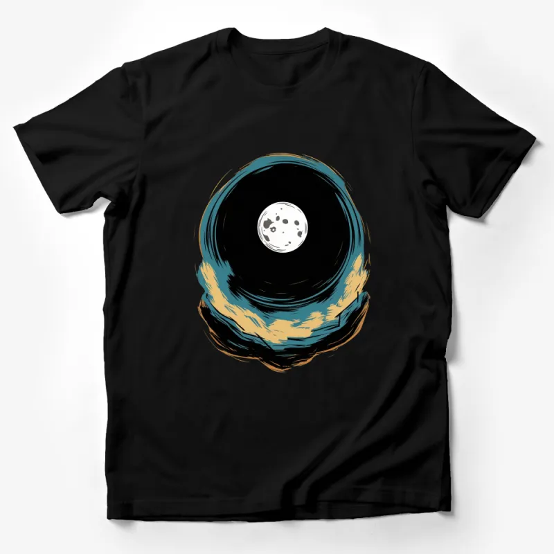 Abstract Moon and Sky Brush Stroke Design Unisex T-Shirt for Art Lovers Male T-Shirt