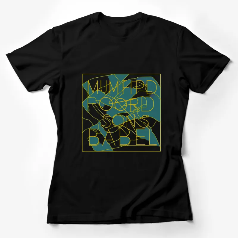 Abstract Golden Line Art T-Shirt, Modern Artistic Typography Tee, Unisex Fashion Top, Casual Wear Female T-Shirt