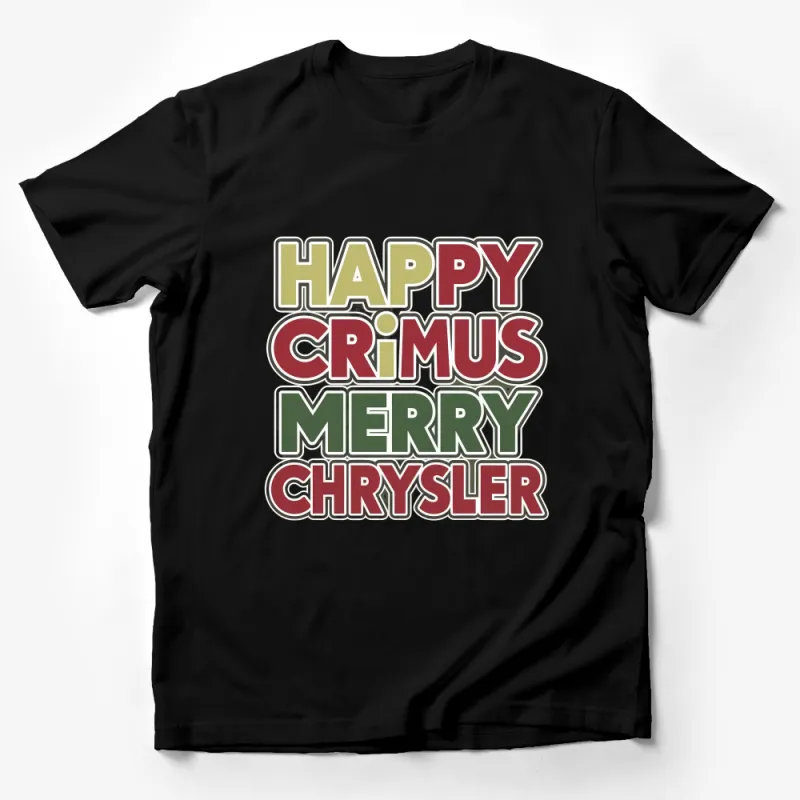 Unique Happy Crimus Merry Chrysler Funny Holiday T-Shirt, Christmas Humor Tee, Gift Male T-Shirt