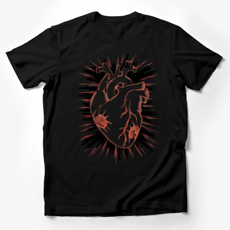 Anatomical Heart T-Shirt, Edgy Graphic Tee, Unisex Heart Anatomy Shirt, Cool Medical Student Gift Male T-Shirt