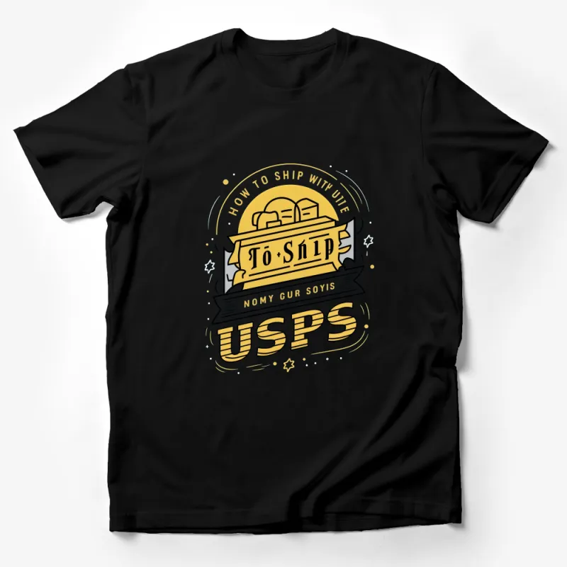 Vintage Style USPS Inspired T-Shirt, Fun Postal Graphic Tee, Unique Shipping Fan Apparel Male T-Shirt