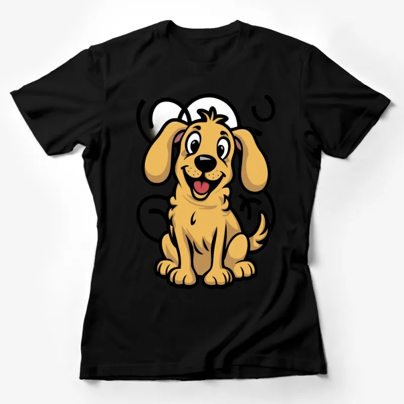 Adorable Cartoon Puppy T-Shirt for Dog Lovers, Cute Pet Illustration Tee Female T-Shirt