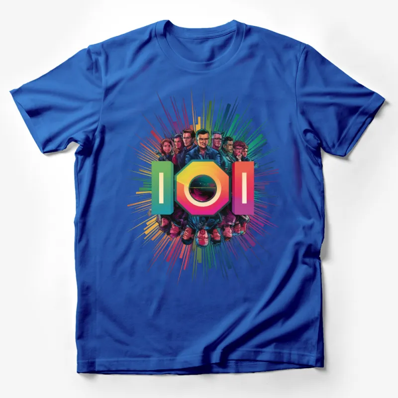 Colorful Abstract Graphic Tee, Unisex Artistic Design T-Shirt, Splash Art Patterned Shirt, Casual Wear Unique Style Top Male T-Shirt