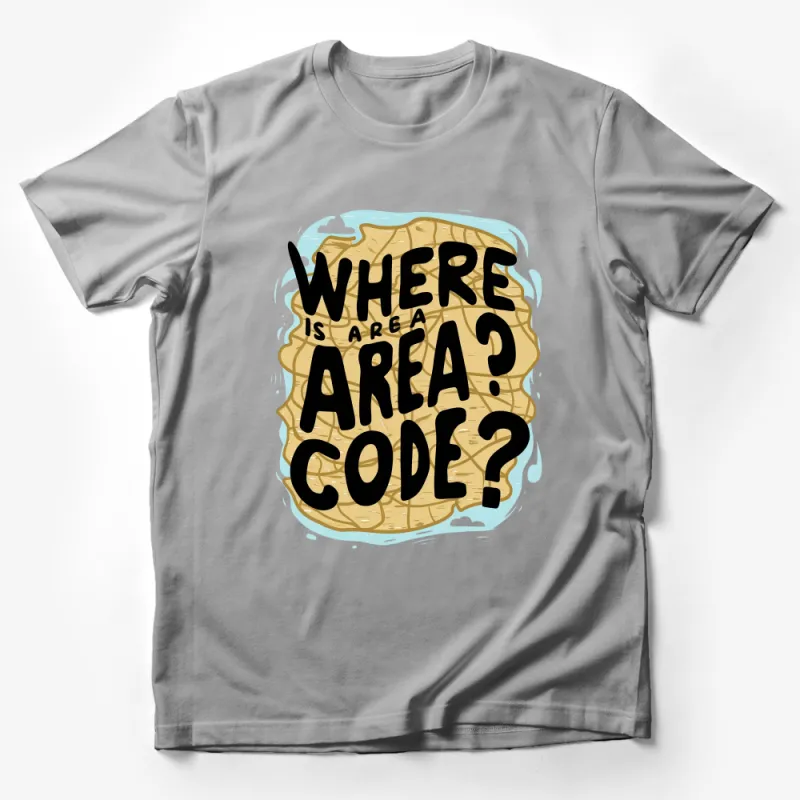 Funny Area Code Map T-Shirt, Whimsical Geography Humor Tee, Unique Graphic Shirt for Cartography Enthusiasts Male T-Shirt