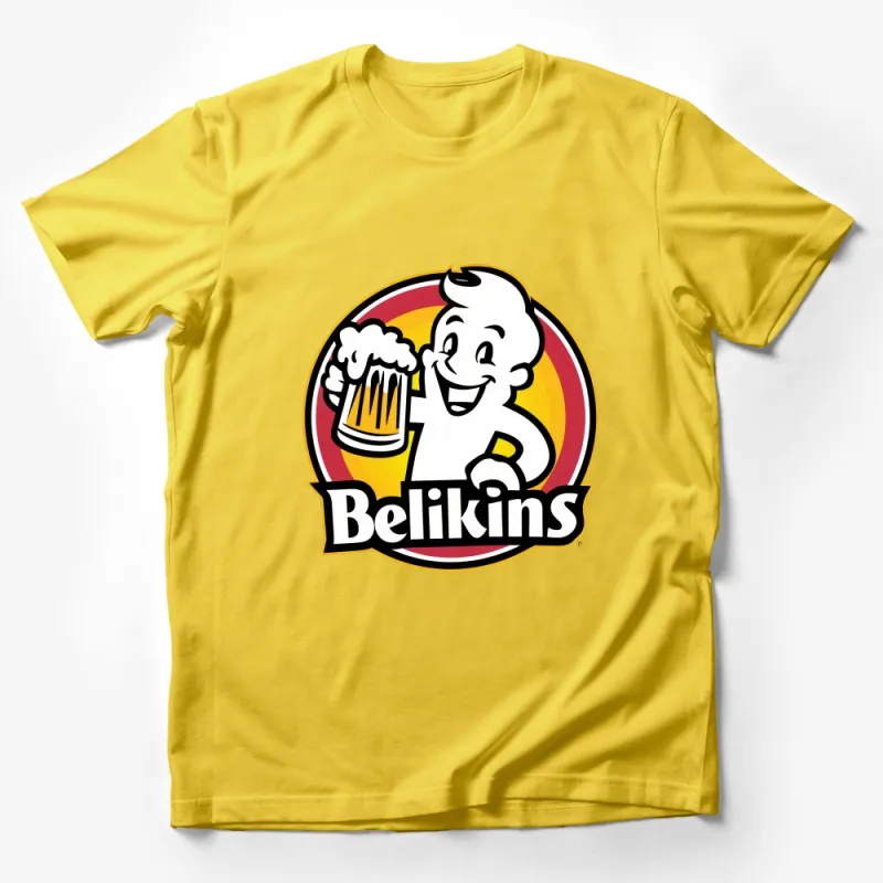 Belikins Beer Logo T-Shirt, Casual Graphic Tee, Unisex Vintage Style Shirt, Retro Brewery, Beer Lover Gift, Soft Cotton, Adult Sizes Male T-Shirt