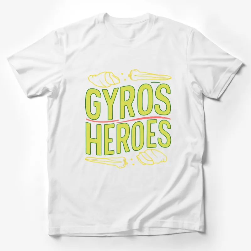 Gyros Heroes T-Shirt, Greek Food Lover Tee, Funny Pun Shirt, Casual Street Food Apparel, Unisex Graphic Tee, Foodie Gift Idea, Snack Shirt Male T-Shirt