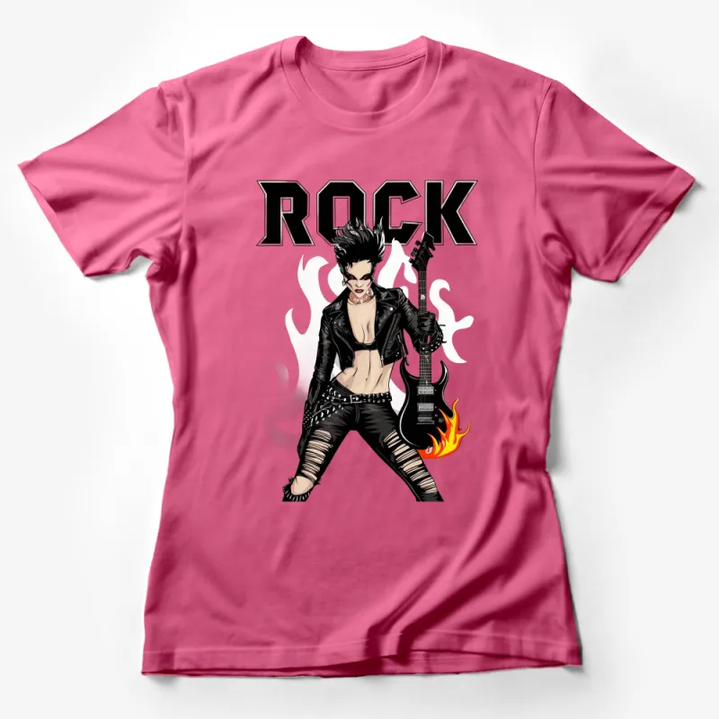 Rock Music T-Shirt, Punk Rock Guitarist Graphic Tee, Edgy Fashion Statement Shirt, Unisex Female T-Shirt