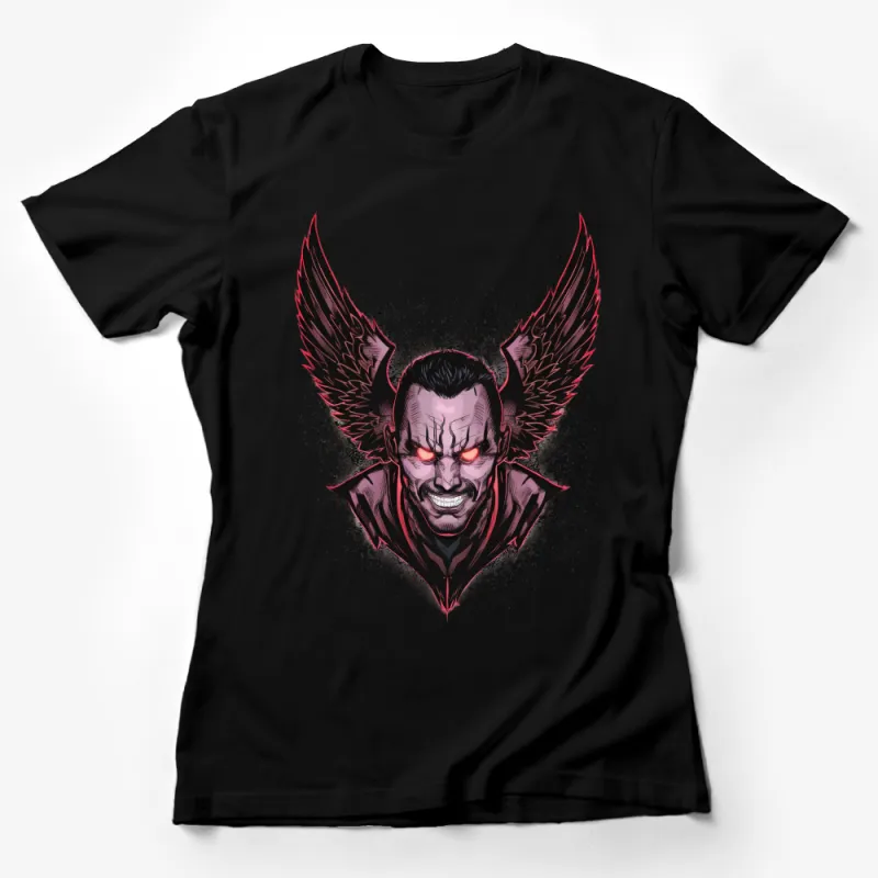 Men's Graphic Tee Dark Fantasy Demon with Wings Cool Edgy Streetwear T-Shirt Unique Devil Art Design Unisex Casual Wear Female T-Shirt