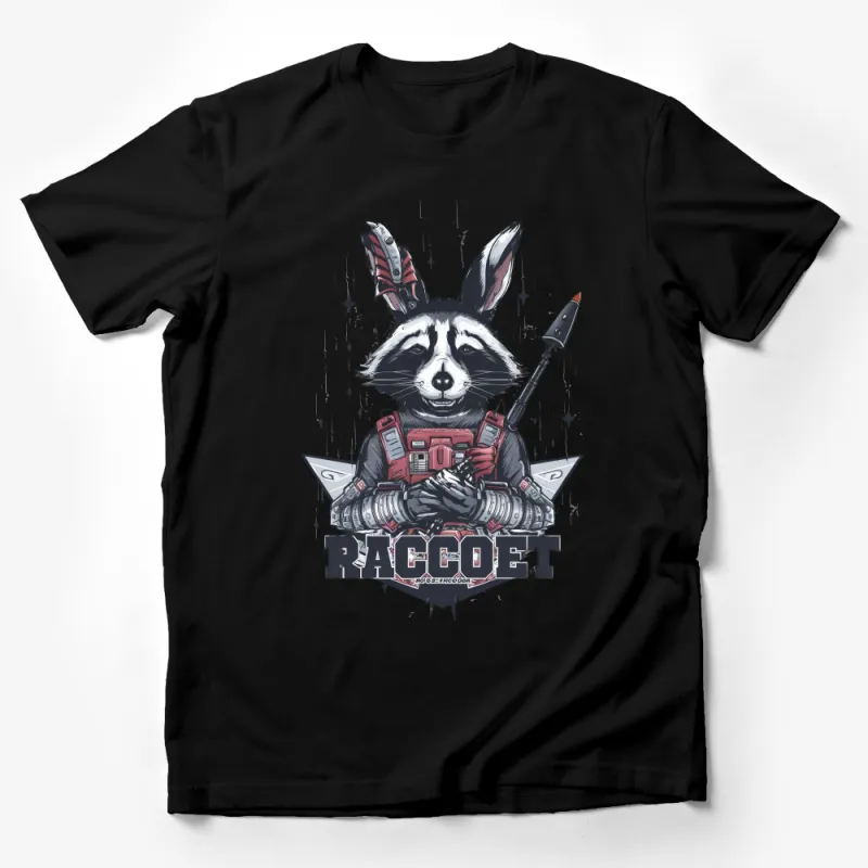 Cool Raccoon Astronaut T-Shirt, Sci-Fi Space Animal Tee, Unisex Graphic Shirt, Urban Streetwear, Unique Gift for Sci-Fi Fans Male T-Shirt