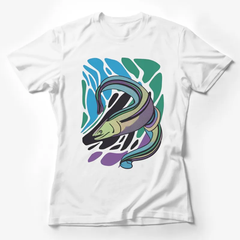 Abstract Fish Art T-Shirt, Colorful Aquatic Design Tee, Unisex Graphic Shirt, Casual Wear Female T-Shirt