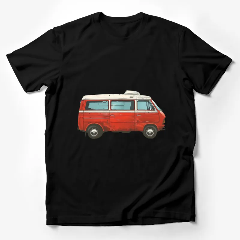 Vintage Camper Van T-Shirt, Classic Road Trip Van Graphic Tee, Retro Travel Vehicle Shirt, Unisex Adult Clothing Male T-Shirt