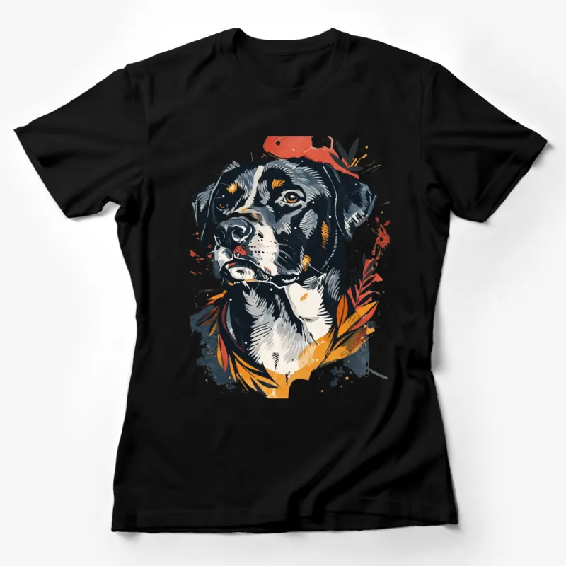 Vintage Dog Art T-Shirt, Colorful Canine Design, Retro Style Pet Lover Tee, Unisex Dog Lover Gift, Unique Animal Print Top Female T-Shirt