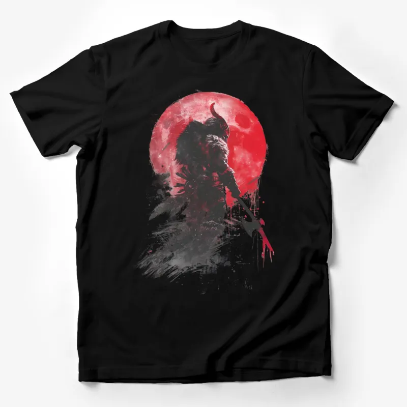 Samurai Warrior T-Shirt, Japanese Ronin Shirt, Red Sun Graphic Tee, Asian Art Inspired Clothing, Unisex Adult Apparel Male T-Shirt