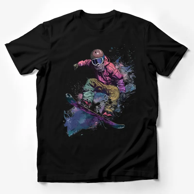 Snowboarder Graphic T-Shirt, Colorful Snowboarding Tee, Unisex Winter Sports Top, Extreme Sports Apparel, Gift for Snowboard Enthusiasts Male T-Shirt