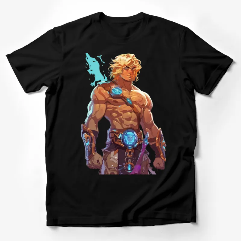 Fantasy Warrior T-Shirt, Epic Battle Hero Tee, Digital Art Print, Unisex Graphic Shirt, Casual Wear, Gift for Gamers Male T-Shirt