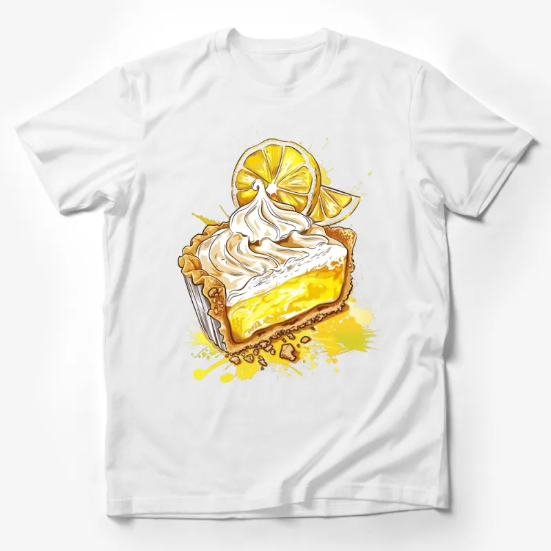 Lemon Tart Graphic Tee, Whipped Cream Citrus Dessert Illustration, Foodie T-Shirt, Artistic Casual Wear, Unisex Summer Top Male T-Shirt