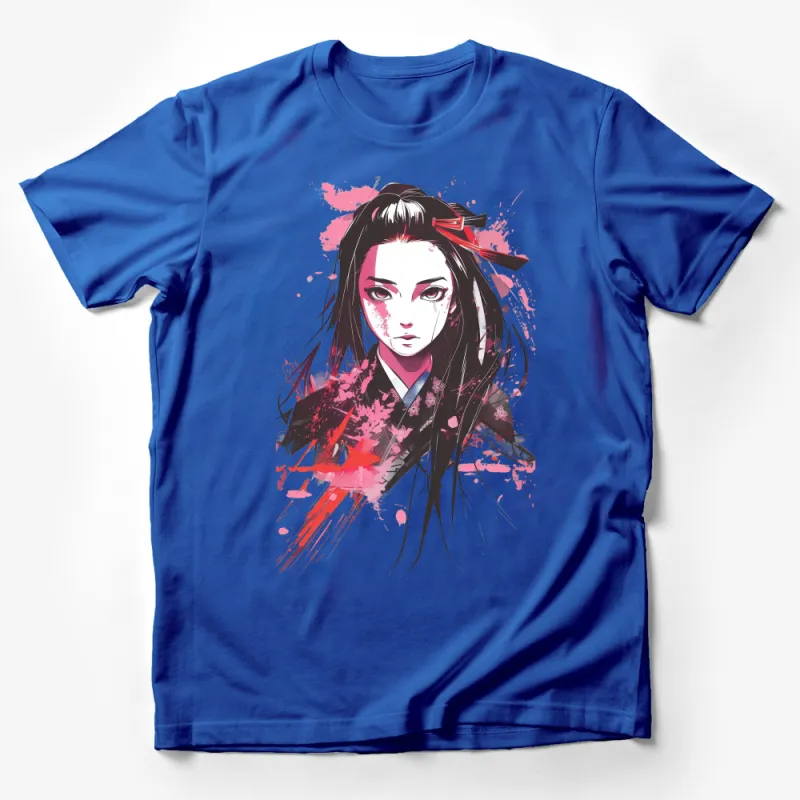 Japanese Geisha Art T-Shirt, Modern Samurai Warrior Woman, Stylish Graphic Tee, Urban Fashion Apparel, Unique Gift Idea Male T-Shirt