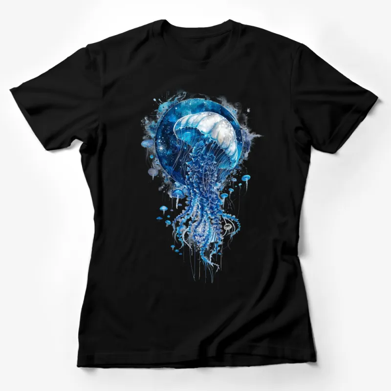 Jellyfish T-Shirt, Ocean Life Marine Animal Print, Watercolor Art Tee, Unisex Adult Clothing, Nature Inspired Apparel, Graphic Shirt Female T-Shirt