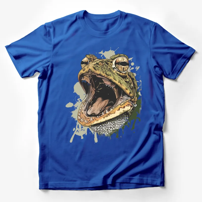 Unique Crocodile Graphic Tee, Wildlife Animal Print Shirt, Unisex Nature Inspired Clothing, Trendy Urban Style Art Illustration T-Shirt Male T-Shirt