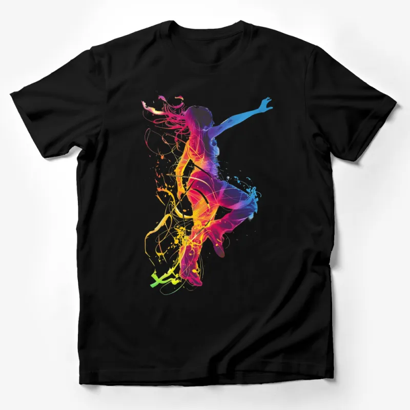 Colorful Abstract Dancer T-Shirt, Vibrant Artistic Design, Modern Dance Tee, Unique Gift for Dancers Male T-Shirt