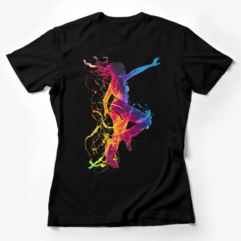 Colorful Abstract Dancer T-Shirt, Vibrant Artistic Design, Modern Dance Tee, Unique Gift for Dancers Female T-Shirt