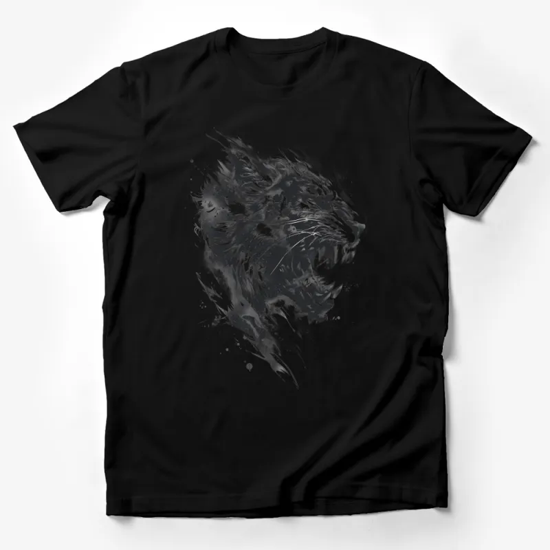 Abstract Wolf Design T-Shirt, Monochrome Wildlife Art Tee, Unisex Nature Inspired Fashion, Unique Animal Graphic Shirt Male T-Shirt