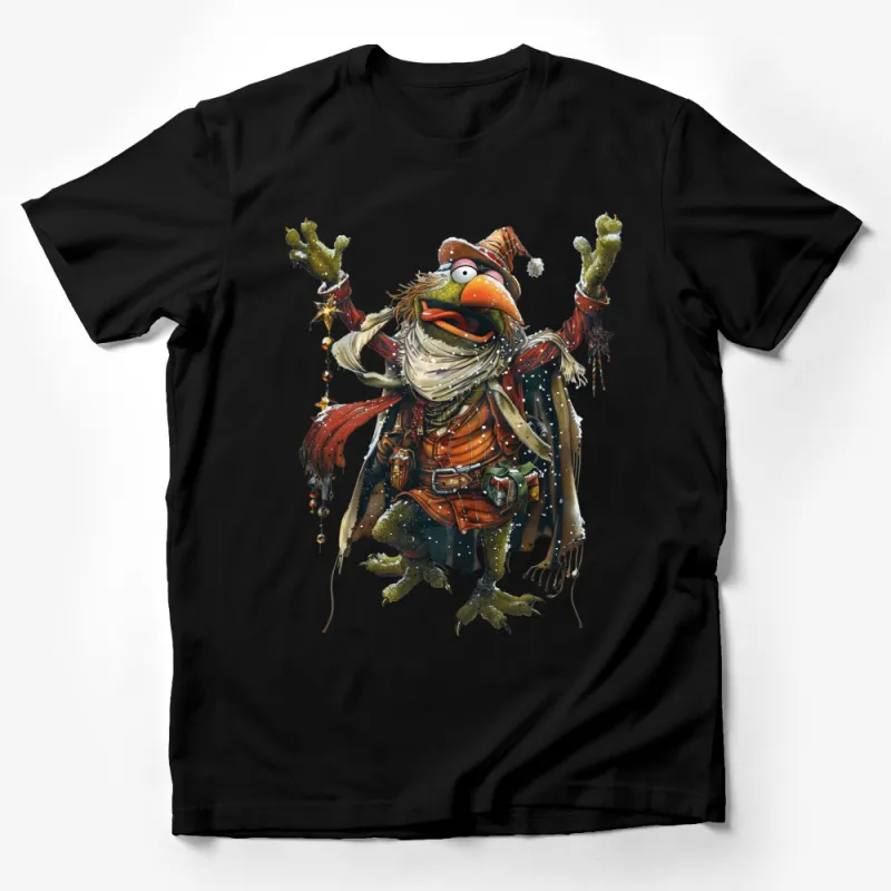 Whimsical Frog Character T-Shirt, Colorful Amphibian Illustration Tee, Funny Animal Art Shirt, Unique Graphic Tee for All Ages Male T-Shirt